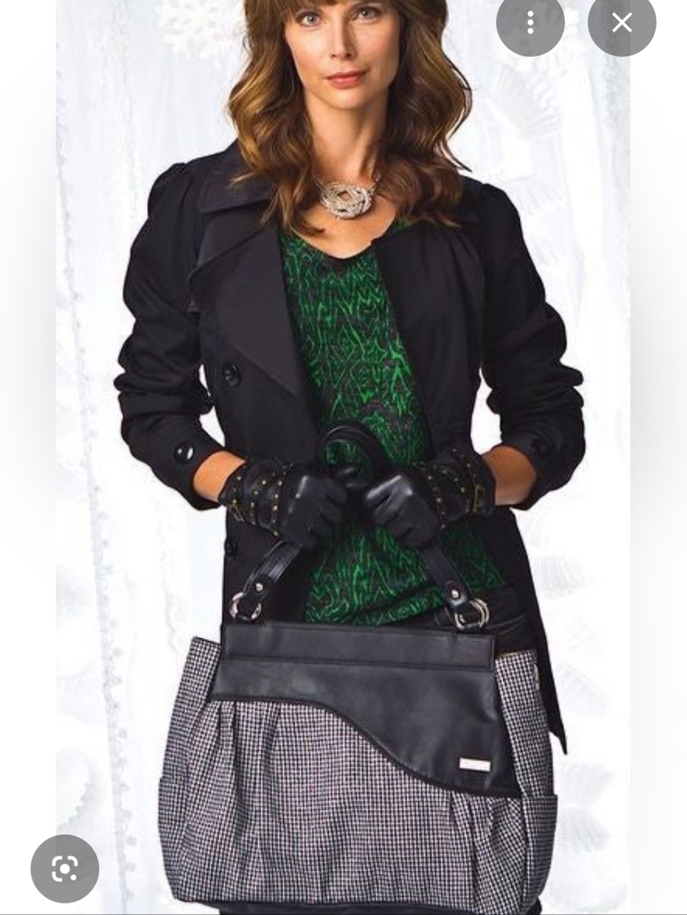 Miche NEISHA Prima Shell Black & White Houndstooth Print